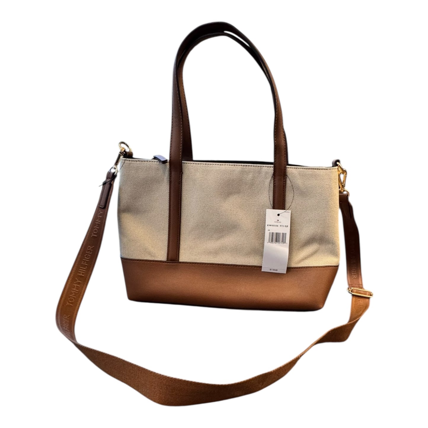 Handbag By Tommy Hilfiger In Cream, Size:Large