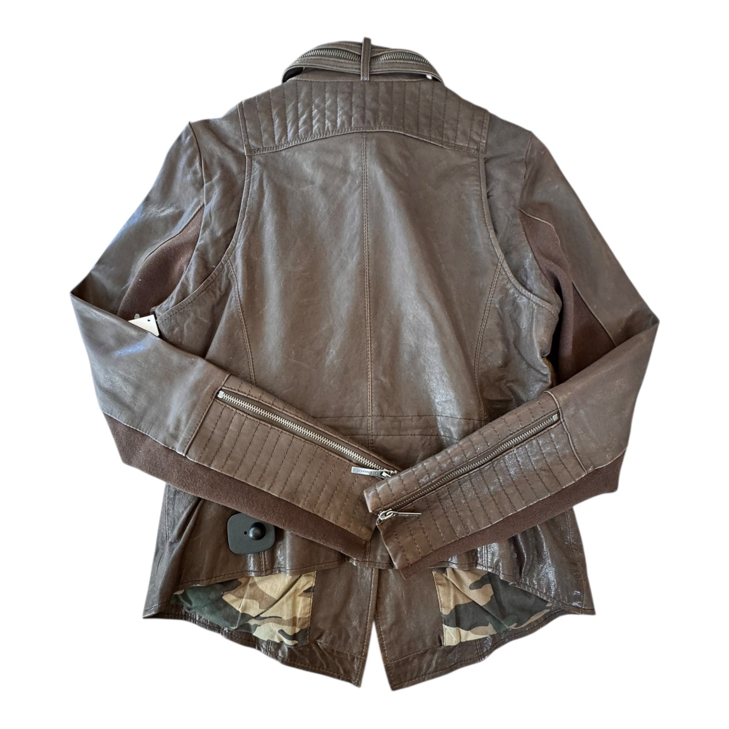 Jacket Leather By Bcbgmaxazria In Brown, Size:M