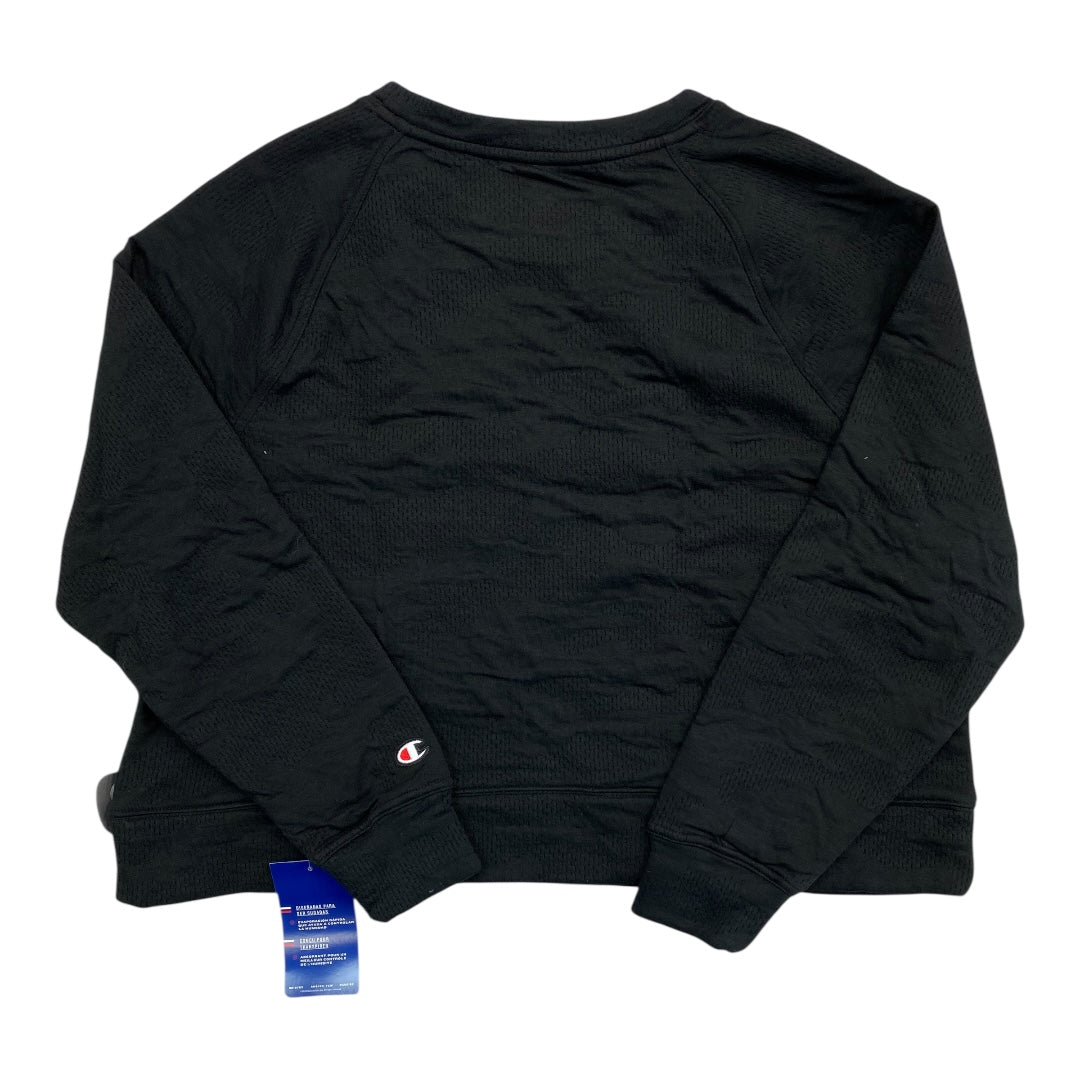 Athletic Top Ls Crewneck By Champion In Black, Size:L