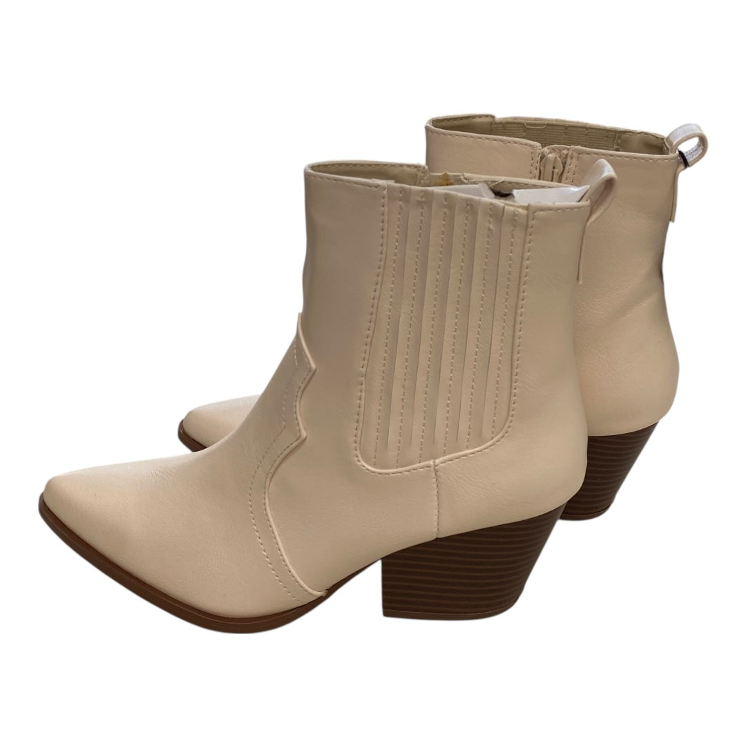 Boots Ankle Heels By Qupid In Beige, Size:8