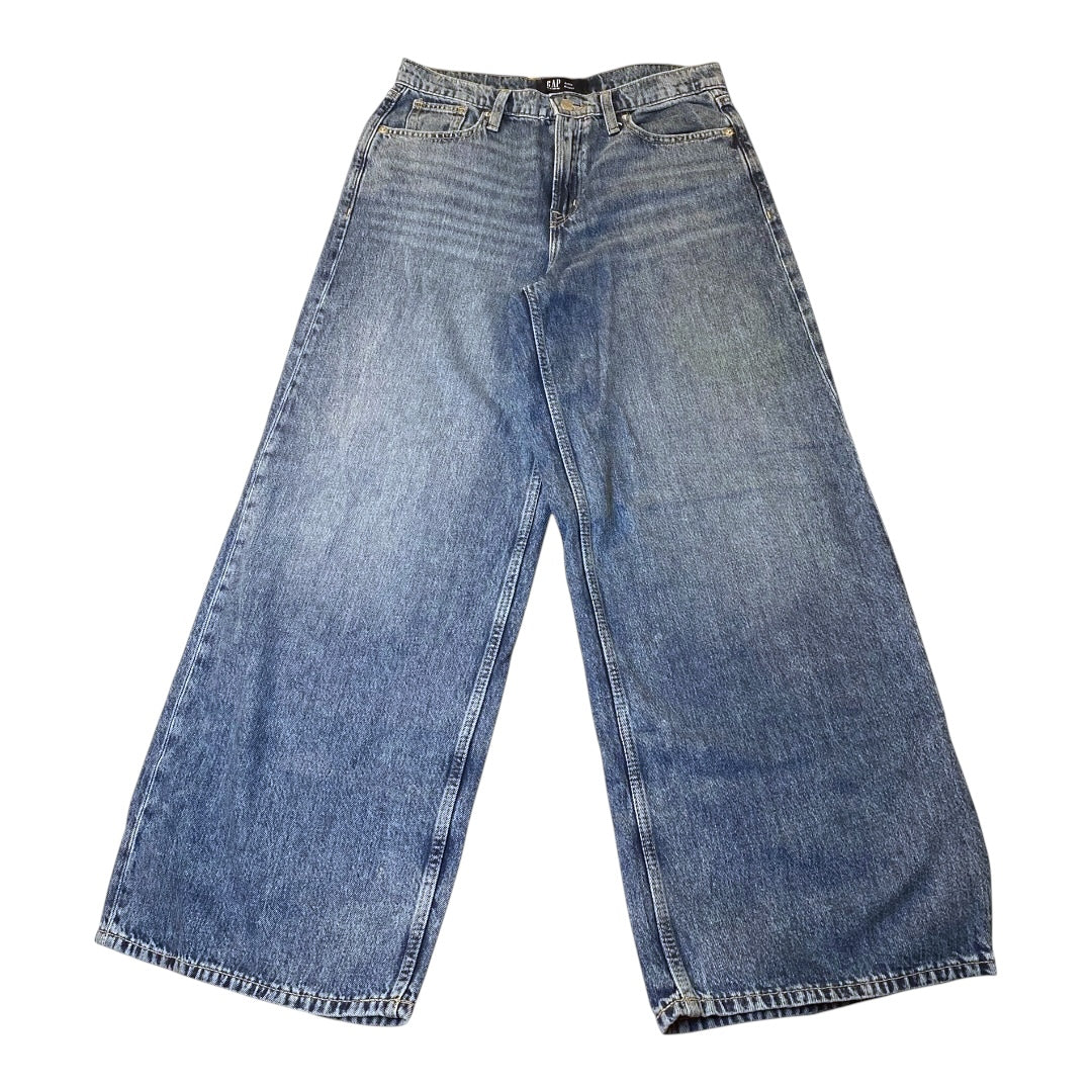Jeans Wide Leg By Gap In Blue Denim, Size:4
