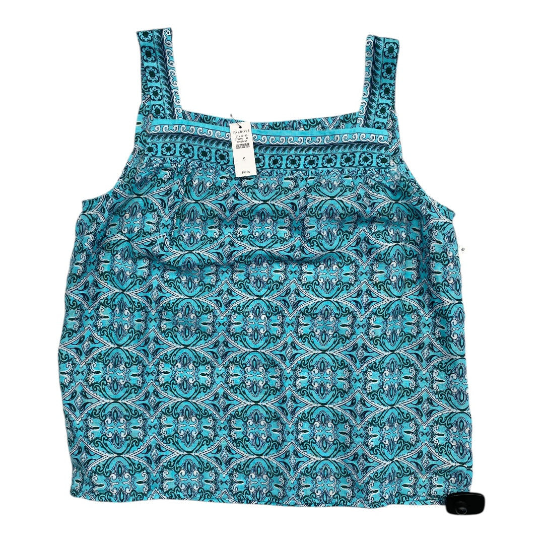 Top Sleeveless By Talbots In Blue & White, Size:Xl