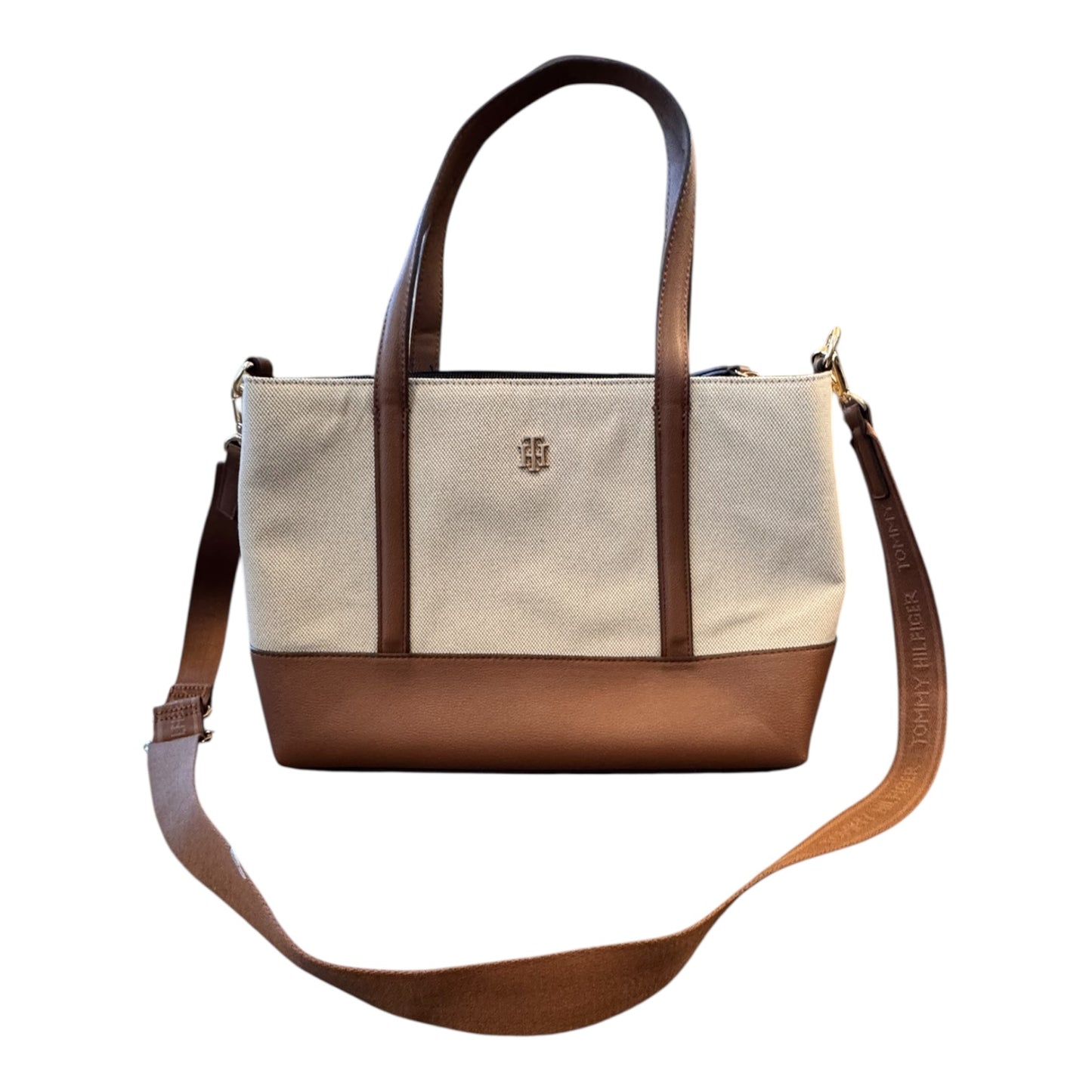Handbag By Tommy Hilfiger In Cream, Size:Large