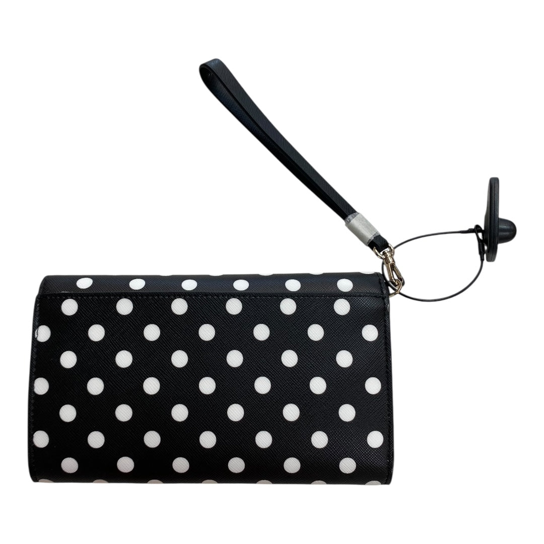 Wristlet Designer By Kate Spade In Black & White, Size:Large