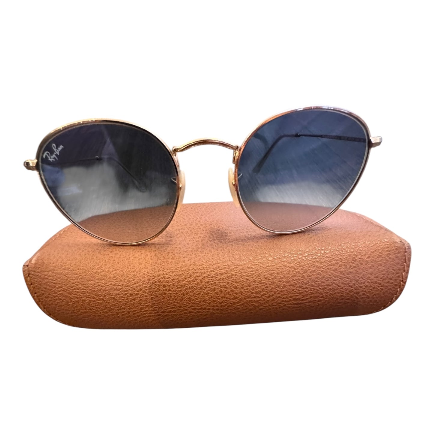 Sunglasses Designer By Ray Ban In Gold
