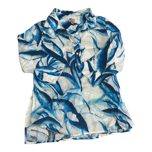 Top 3/4 Sleeve By Chicos In Blue, Size:8P