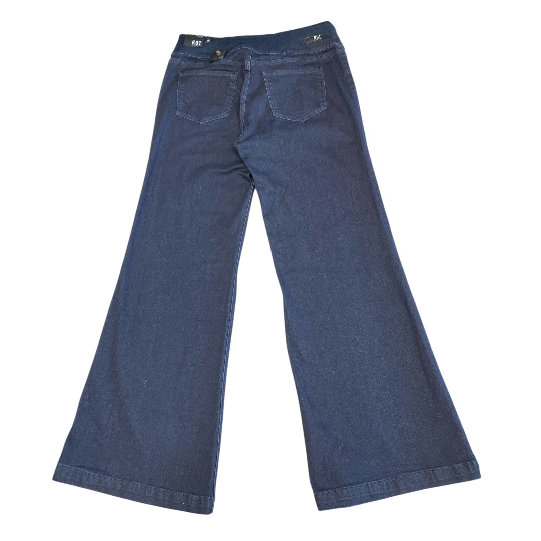 Jeans Flared By Kut In Blue Denim, Size:16