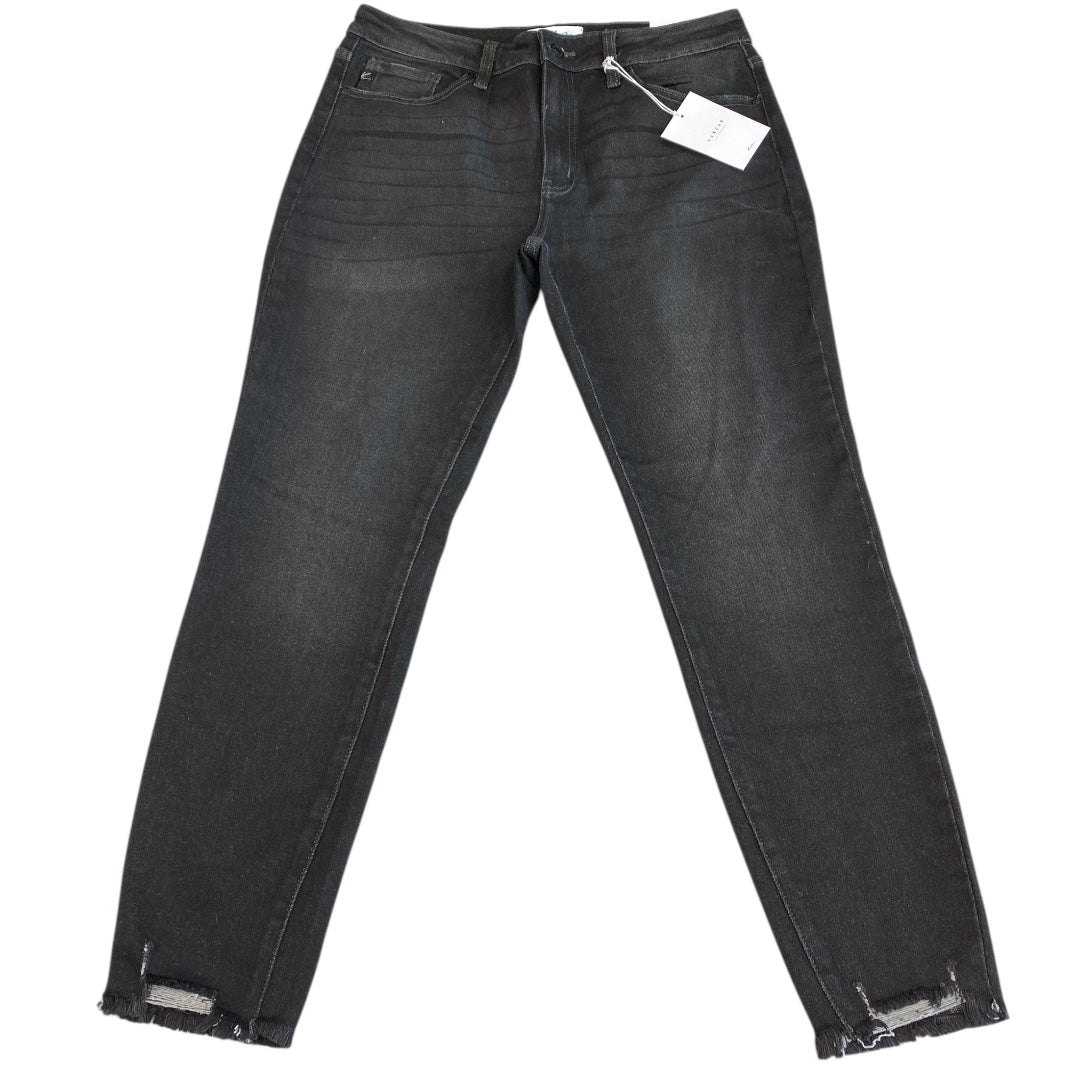 Jeans Skinny By Kancan In Black Denim, Size:12