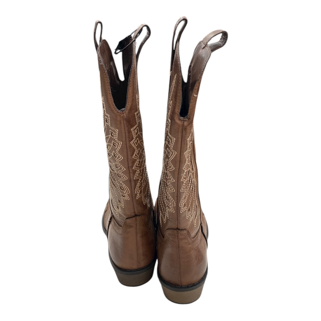 Boots Mid-Calf Flats By Coconuts In Brown, Size:6.5