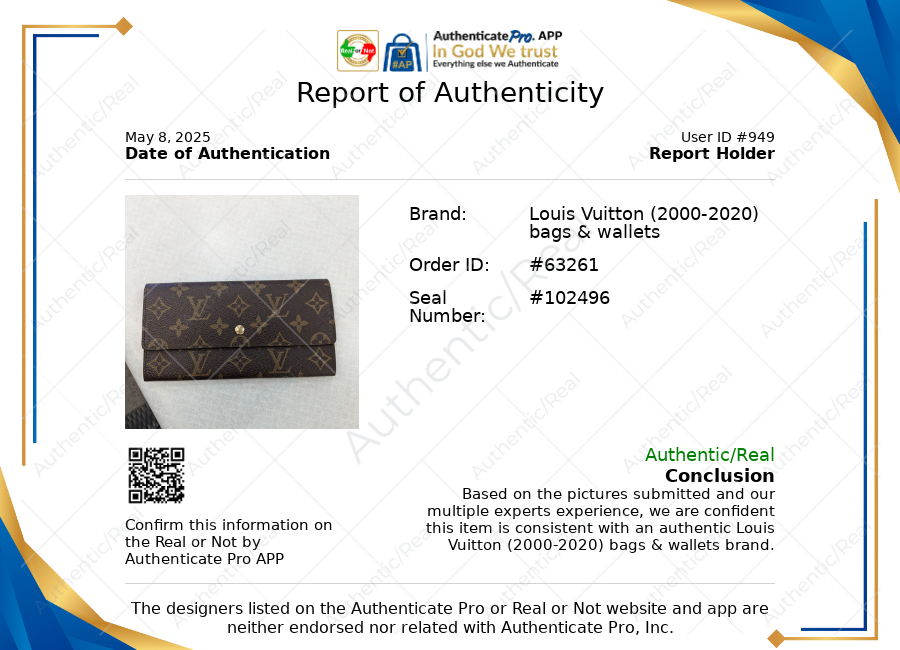 Wallet Luxury Designer By Louis Vuitton In Brown, Size:Large