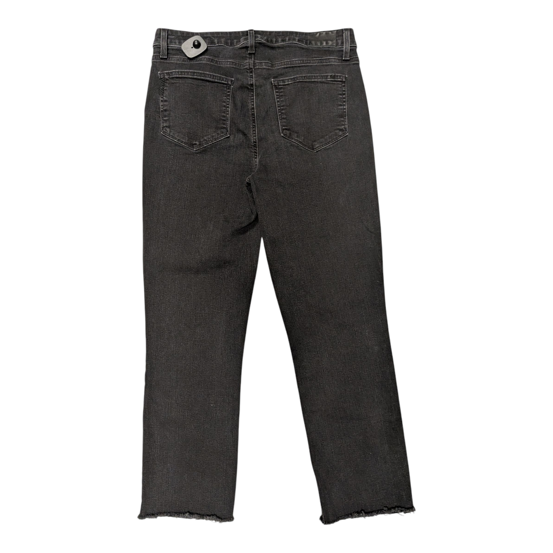 Jeans Straight By Paige In Black Denim, Size:12