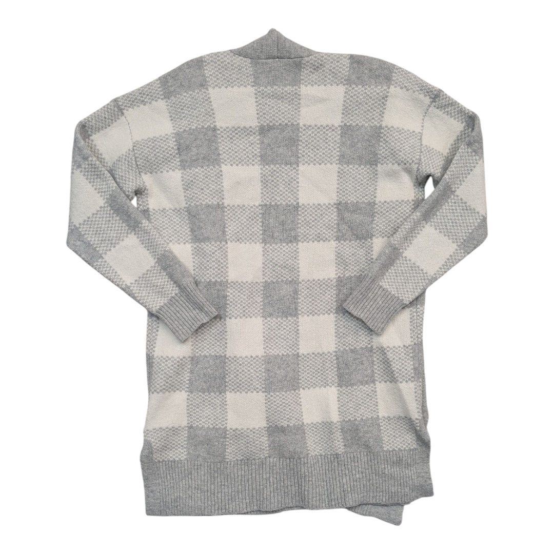 Sweater Cardigan By Loft In Grey & White, Size:Lp