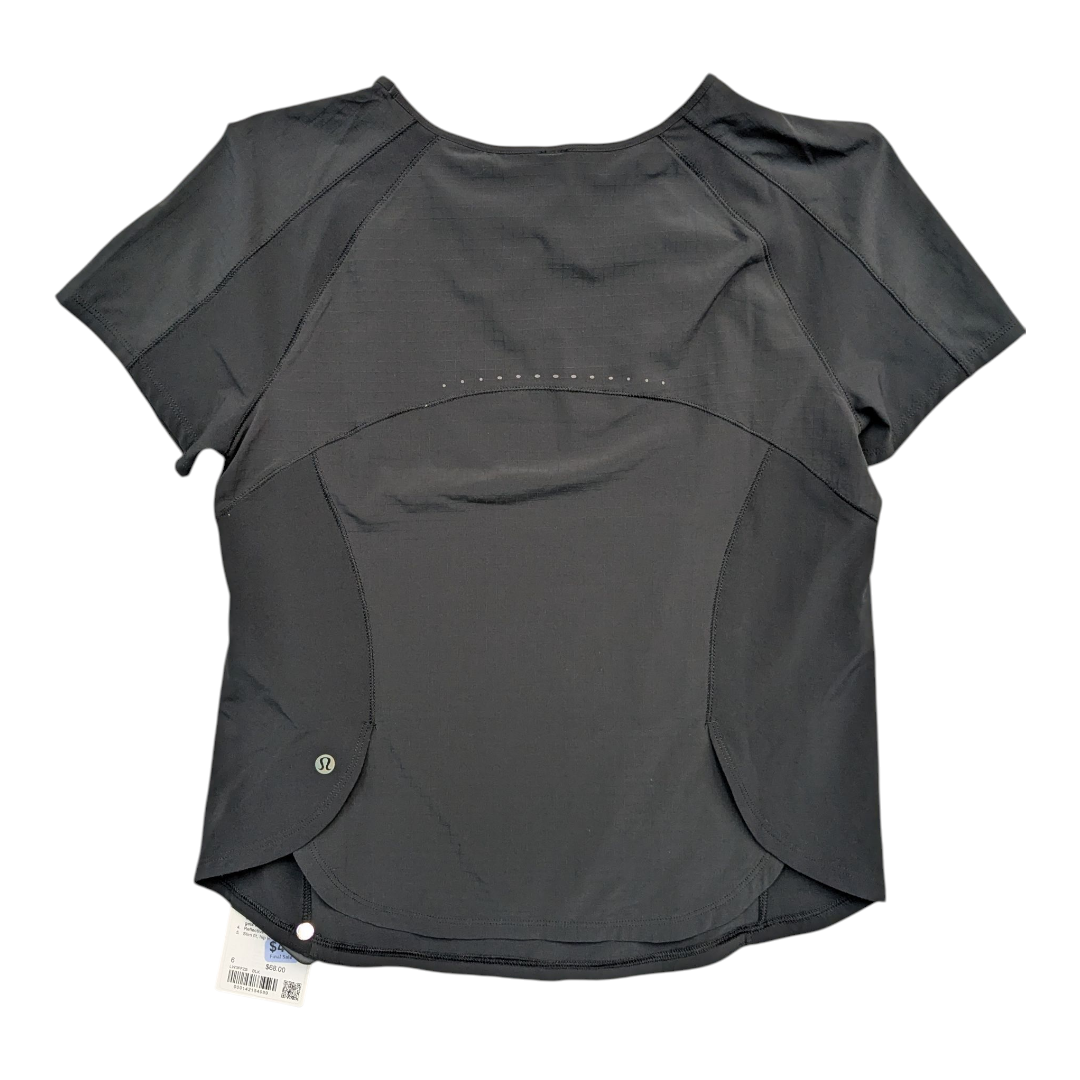 Athletic Top Ss By Lululemon In Black, Size:6