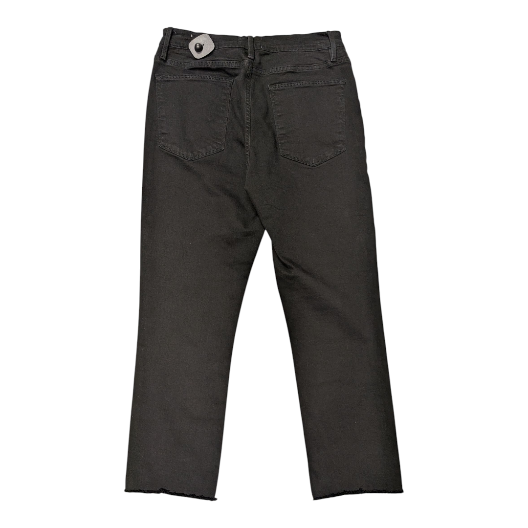 Jeans Straight By Frame In Black Denim, Size:12