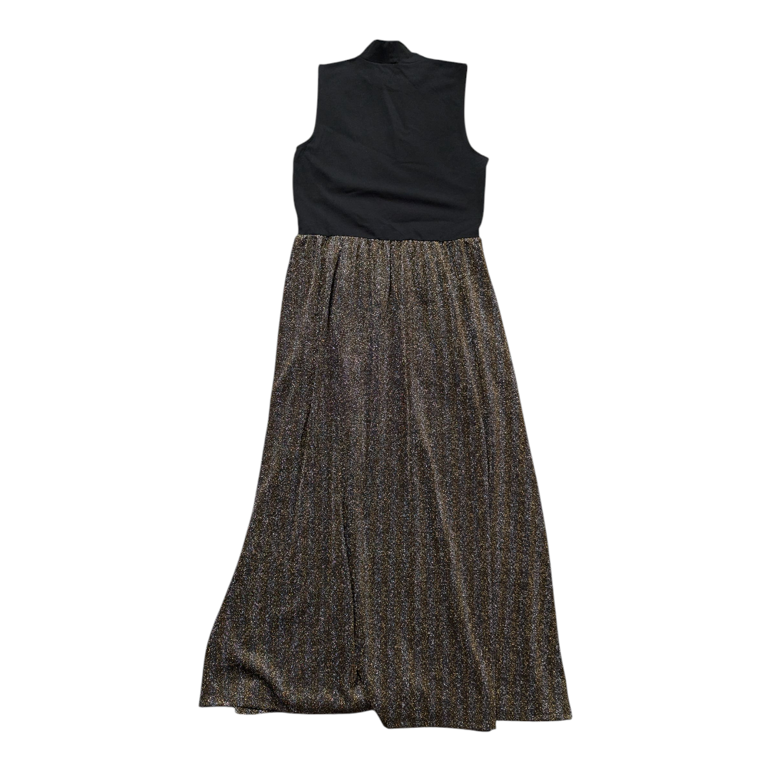 Dress Casual Midi By J. Crew In Black & Gold, Size:S