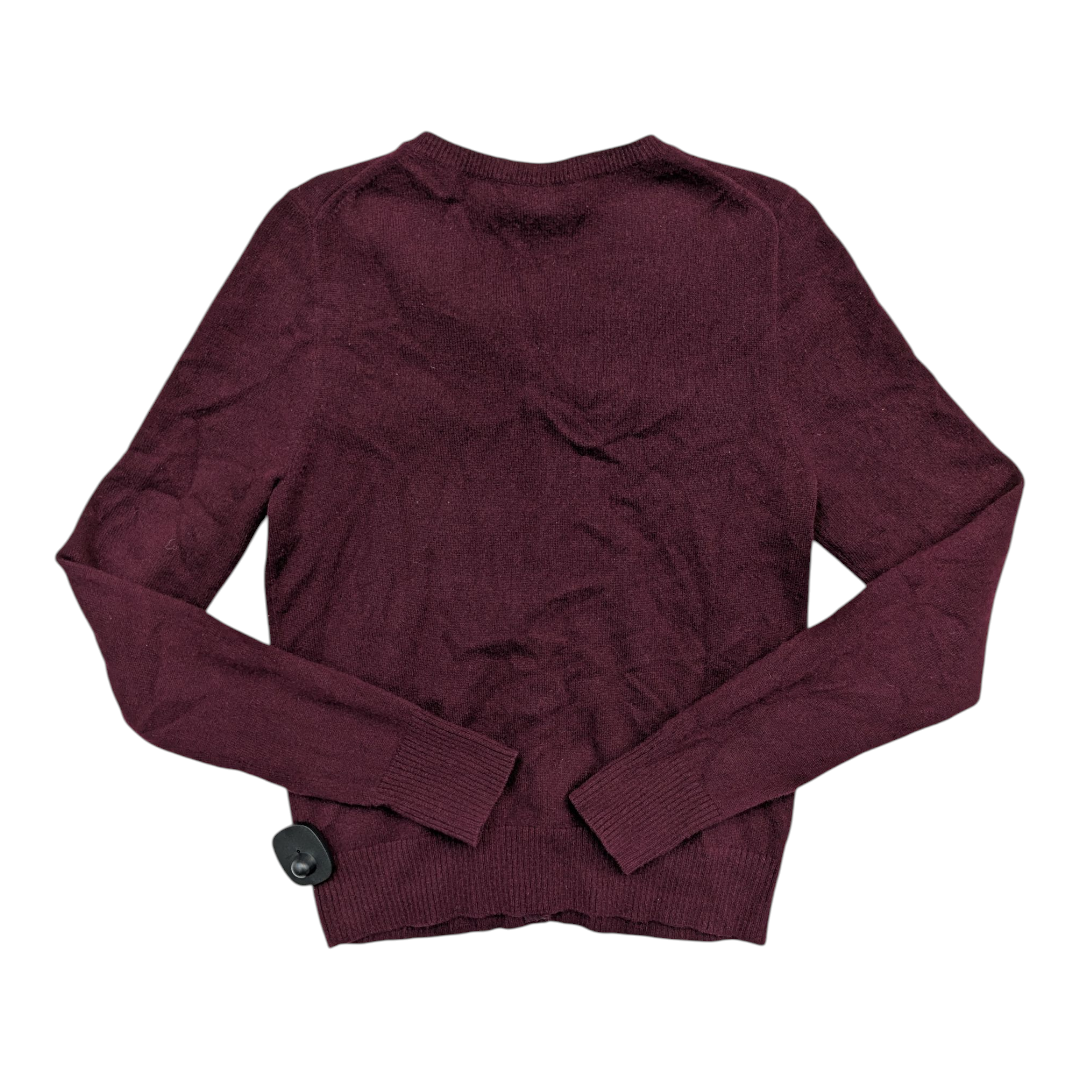 Sweater Cardigan Cashmere By J. Crew In Maroon, Size:M