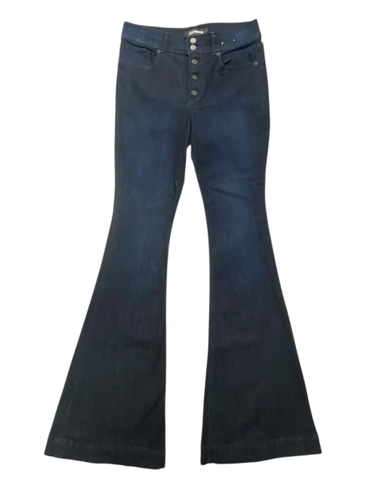 Jeans Flared By Express In Navy, Size:8L