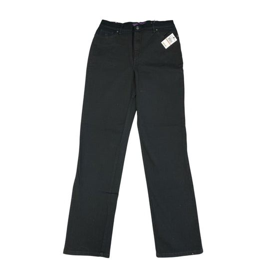 Jeans Straight By Gloria Vanderbilt In Black Denim, Size:12