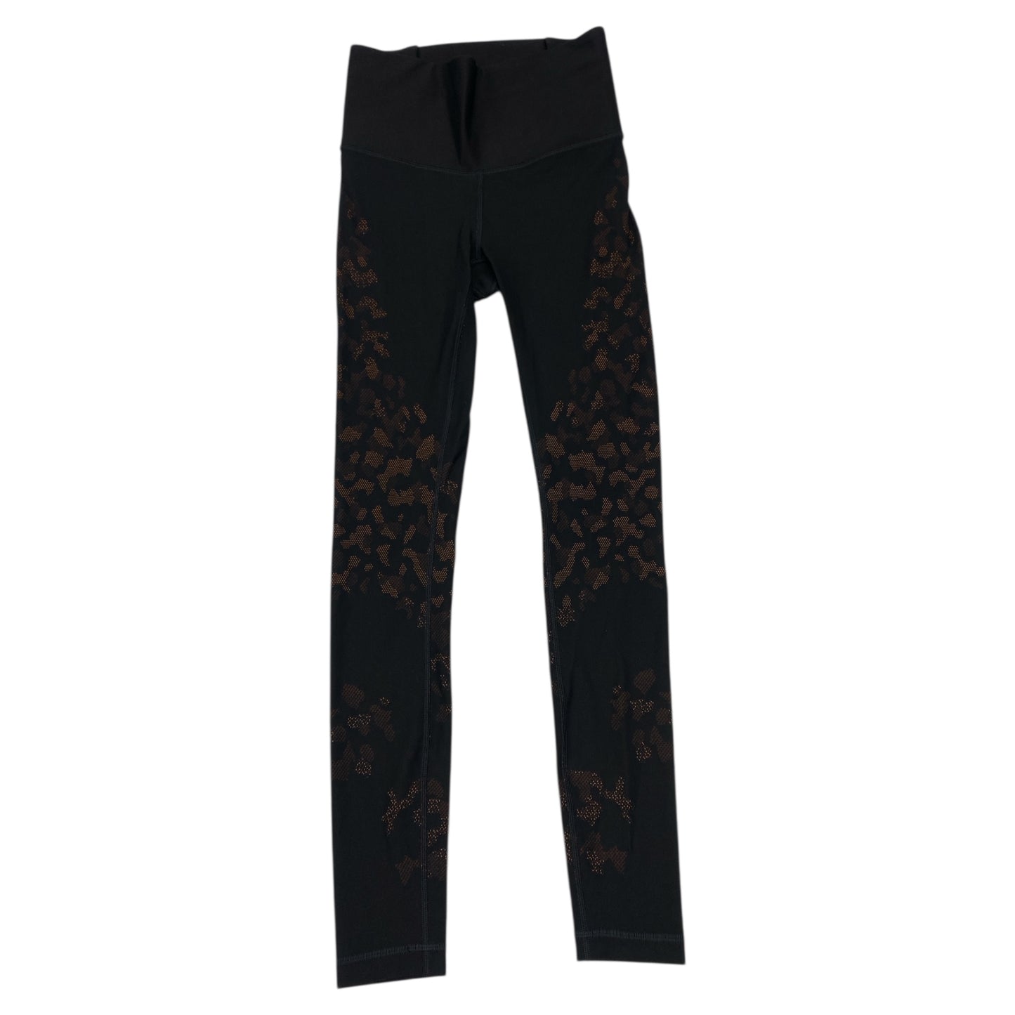 Athletic Leggings By Lululemon In Black & Orange, Size:6