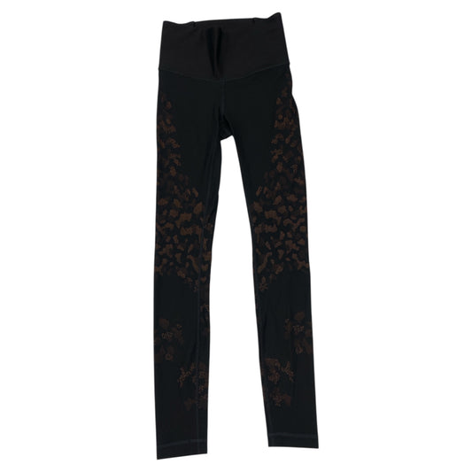Athletic Leggings By Lululemon In Black & Orange, Size:6