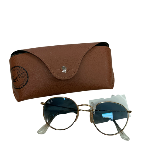 Sunglasses Designer By Ray Ban In Blue & Gold