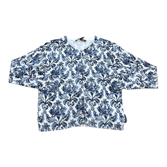 Sweater Cardigan By White House Black Market In Blue & White, Size:L
