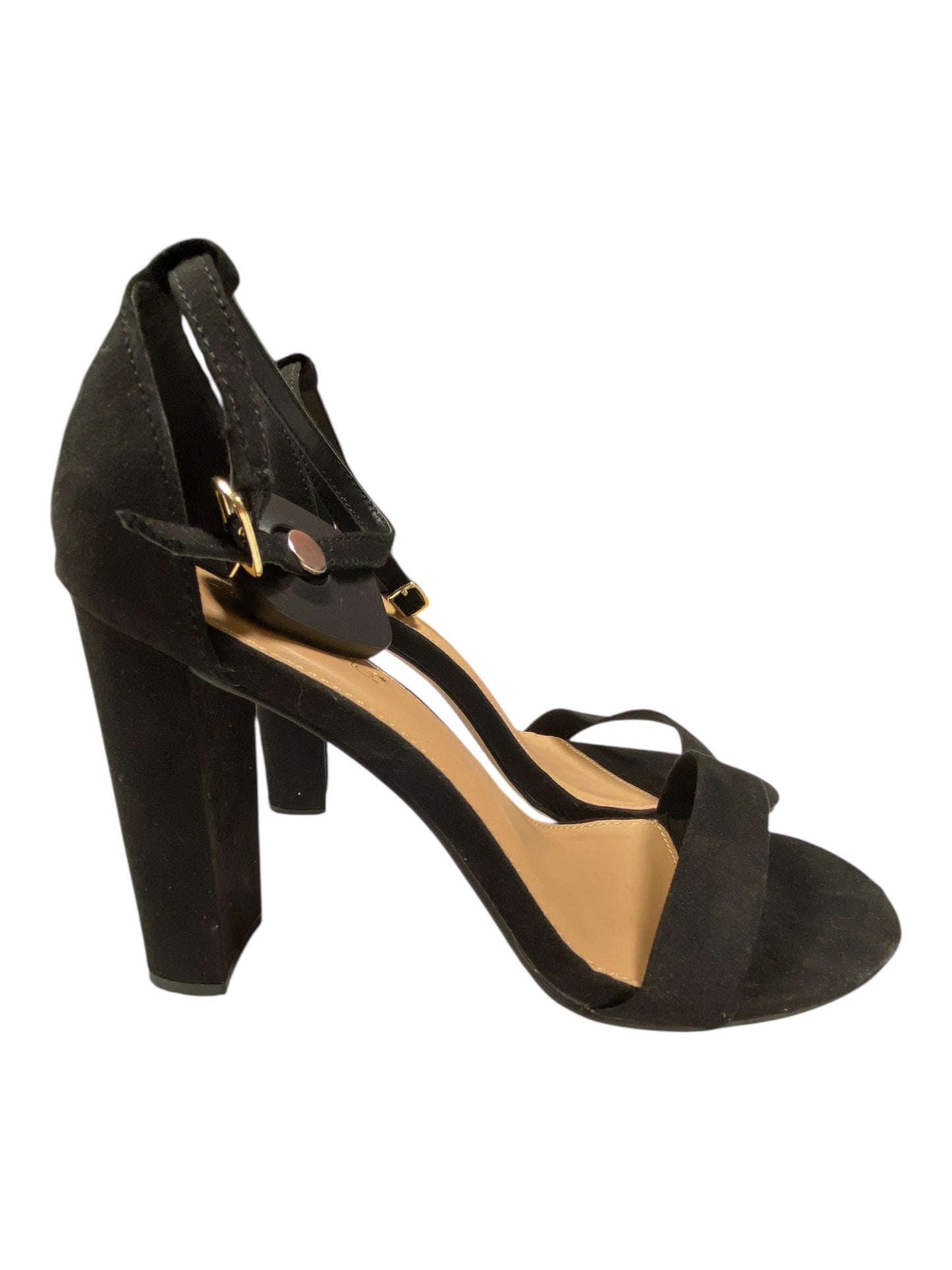 Sandals Heels Block By Shoedazzle In Black, Size:8