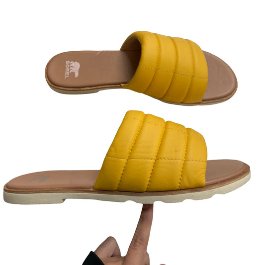 Sandals Designer By Sorel In Yellow, Size:11