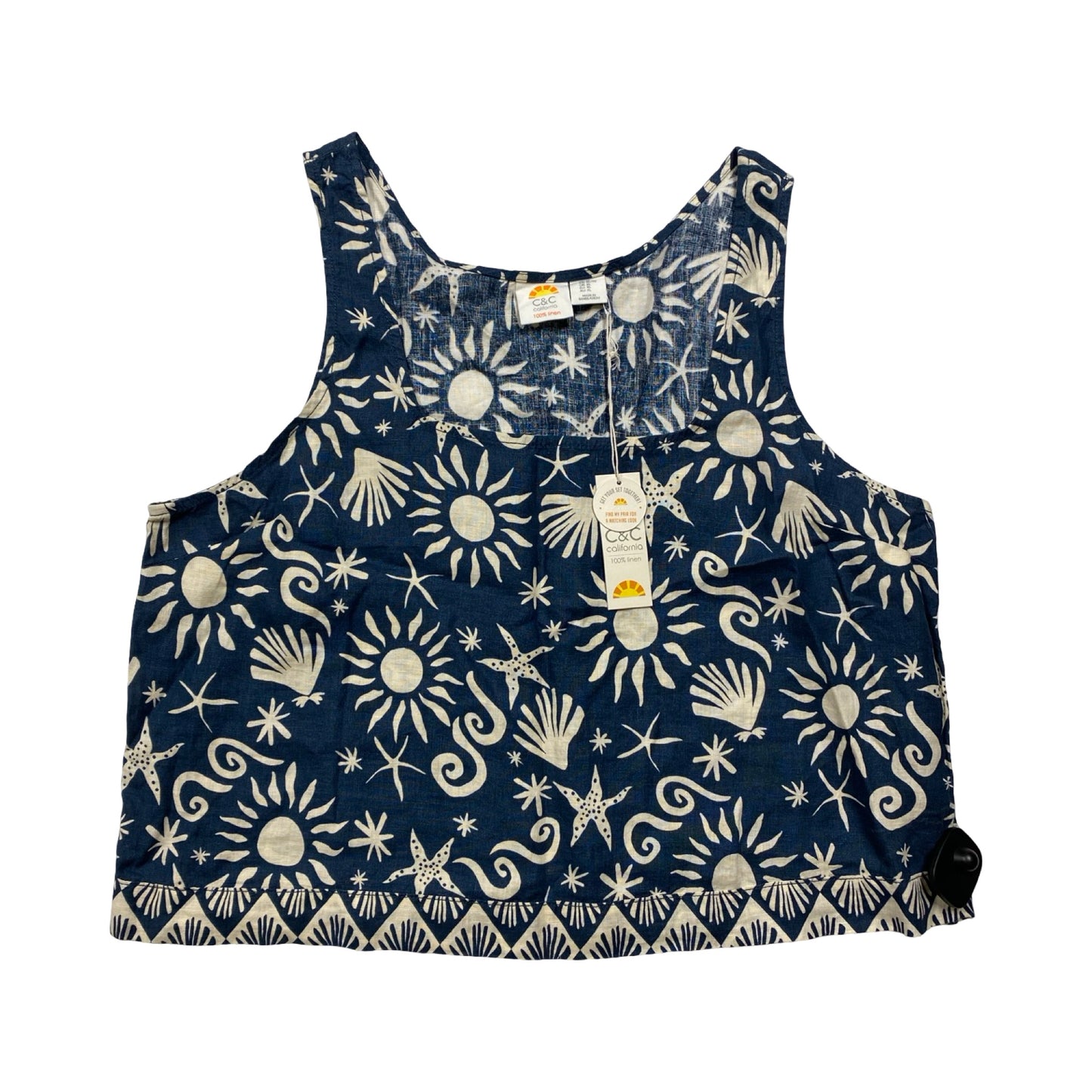 Top Sleeveless By C And C In Blue, Size:Xlp