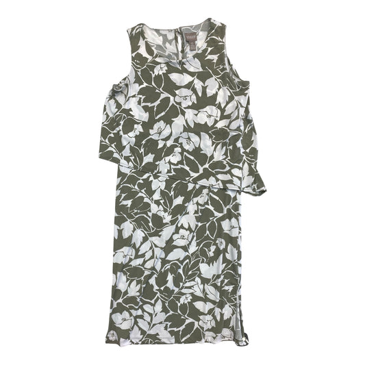 Dress Casual Midi By Chicos In Green & White, Size:S