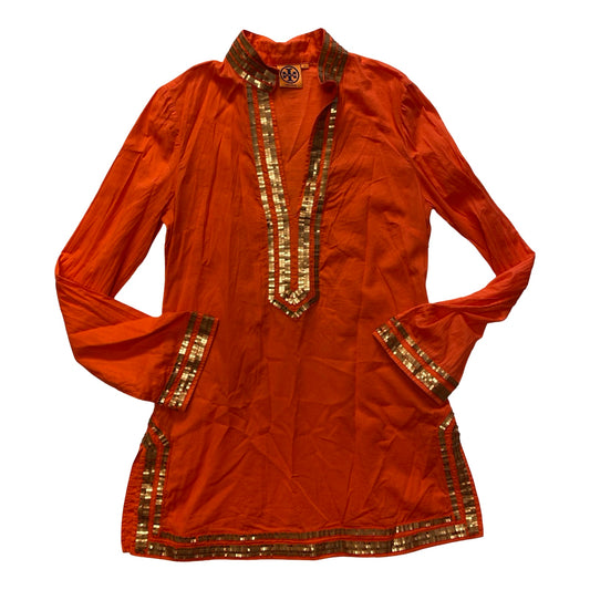 Top Ls Designer By Tory Burch In Orange, Size:8