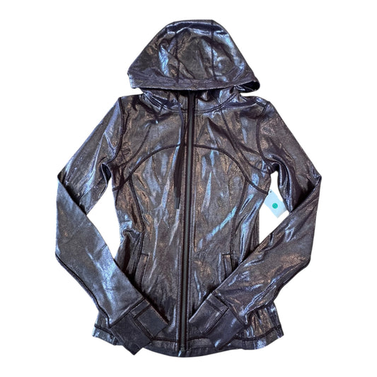 Athletic Jacket By Lululemon In Silver Bronze, Size:4