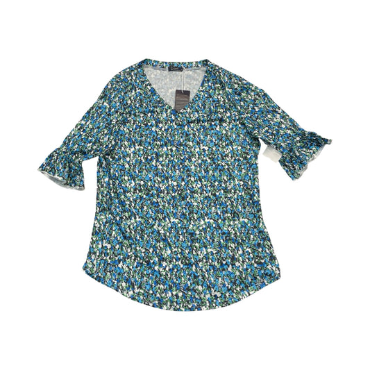 Top 3/4 Sleeve By Clothes Mentor In Blue & Green, Size:L