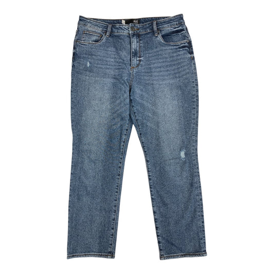 Jeans Straight By Kut In Blue Denim, Size:12