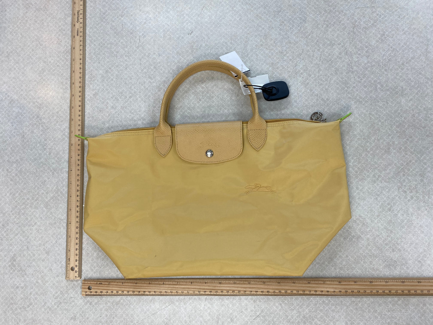 Handbag Designer By Longchamp In Yellow, Size:Large