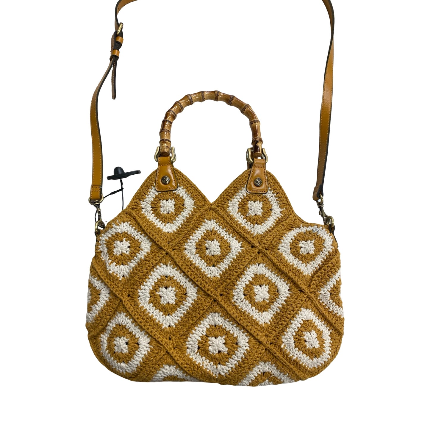 Handbag Designer By Patricia Nash In White & Yellow, Size:Medium