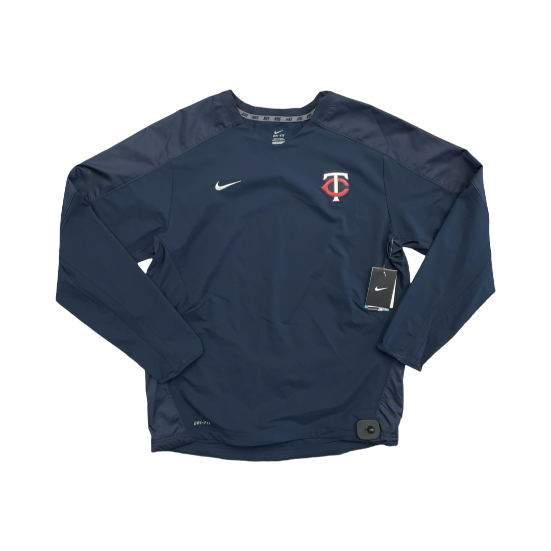 Athletic Top Ls Crewneck By Nike In Navy, Size:M