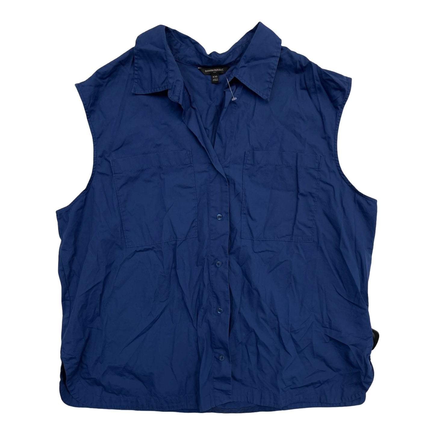 Top Sleeveless By Banana Republic In Navy, Size:1X