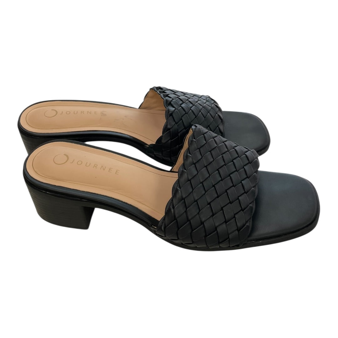 Sandals Heels Block By Journee In Black, Size:12