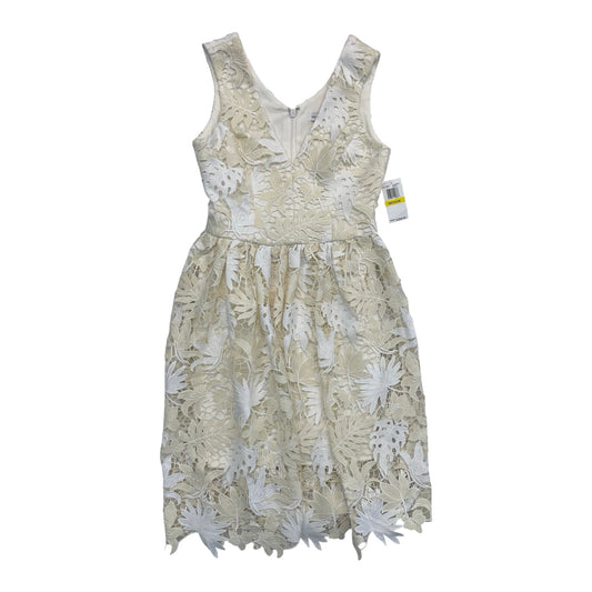 Dress Party Midi By Dress The Population In Cream & Tan, Size:M