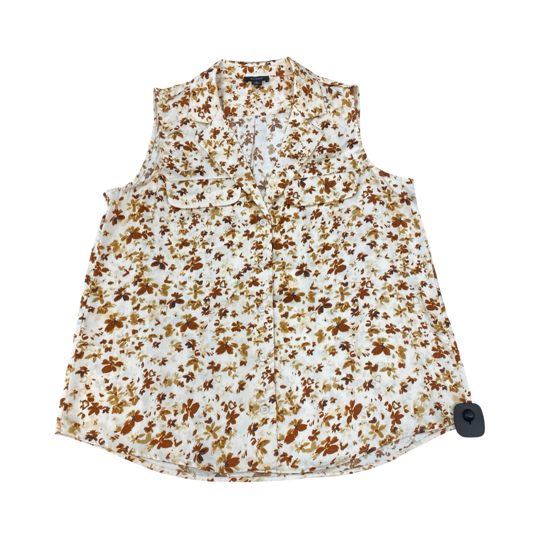 Top Sleeveless By Halogen In Brown, Size:L