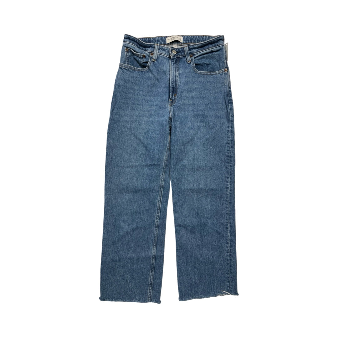 Jeans Straight By Abercrombie And Fitch In Blue Denim, Size:4