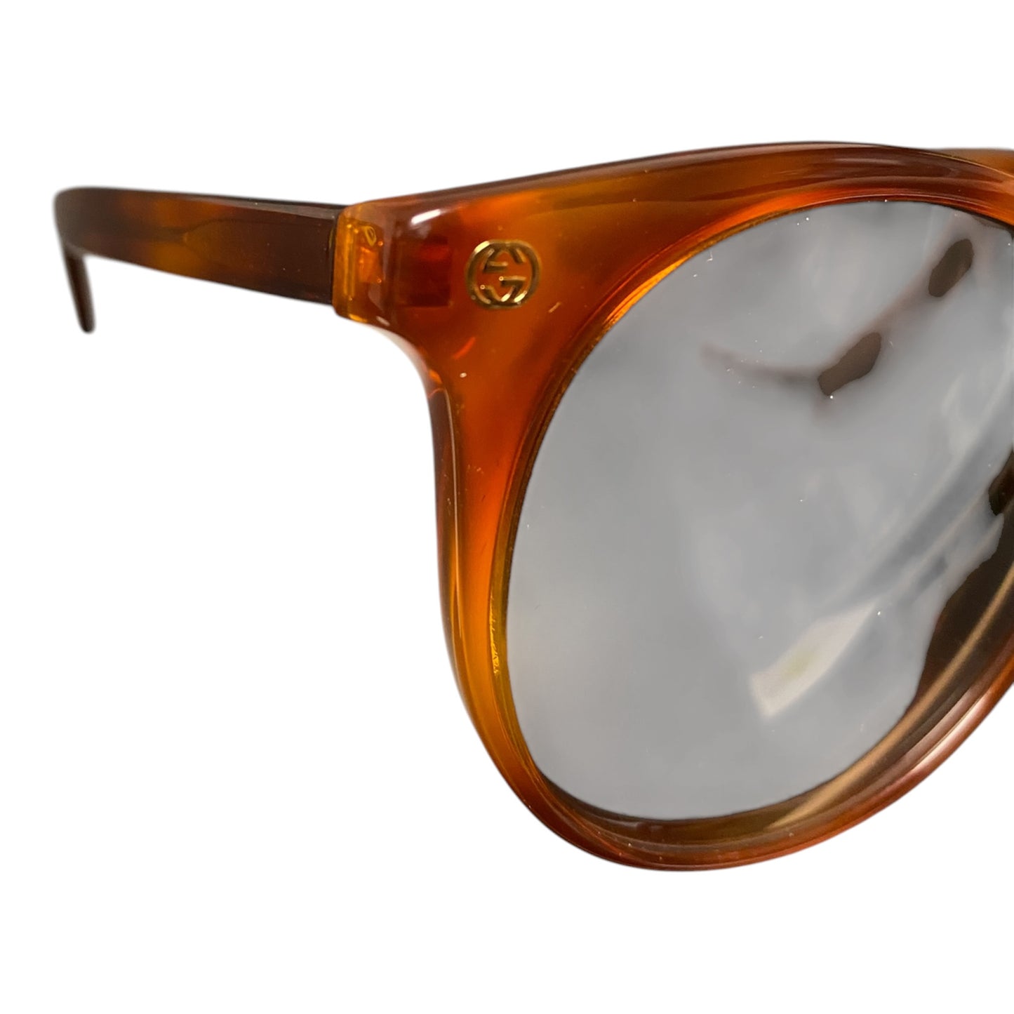 Sunglasses Luxury Designer By Gucci In Gold, Size: