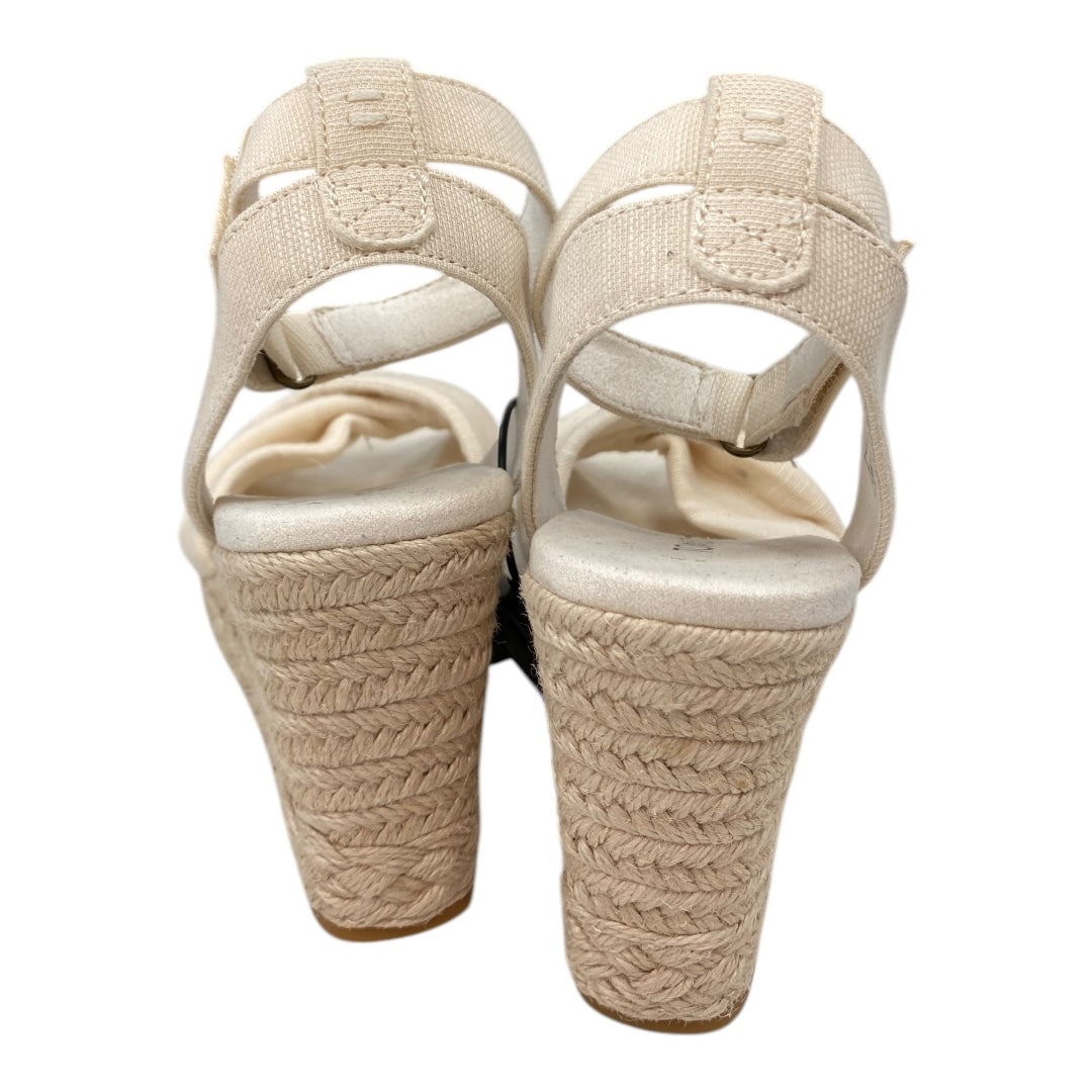 Sandals Heels Wedge By Toms In Cream, Size:6