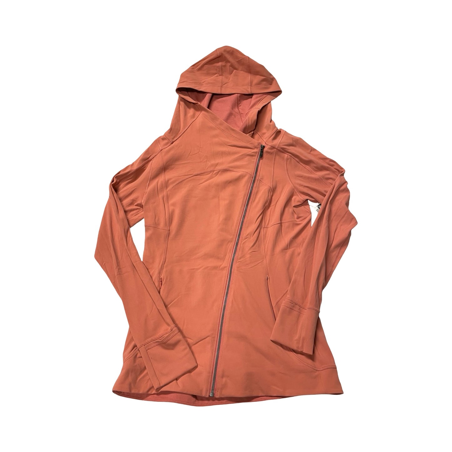 Athletic Jacket By Lululemon In Orange, Size:14