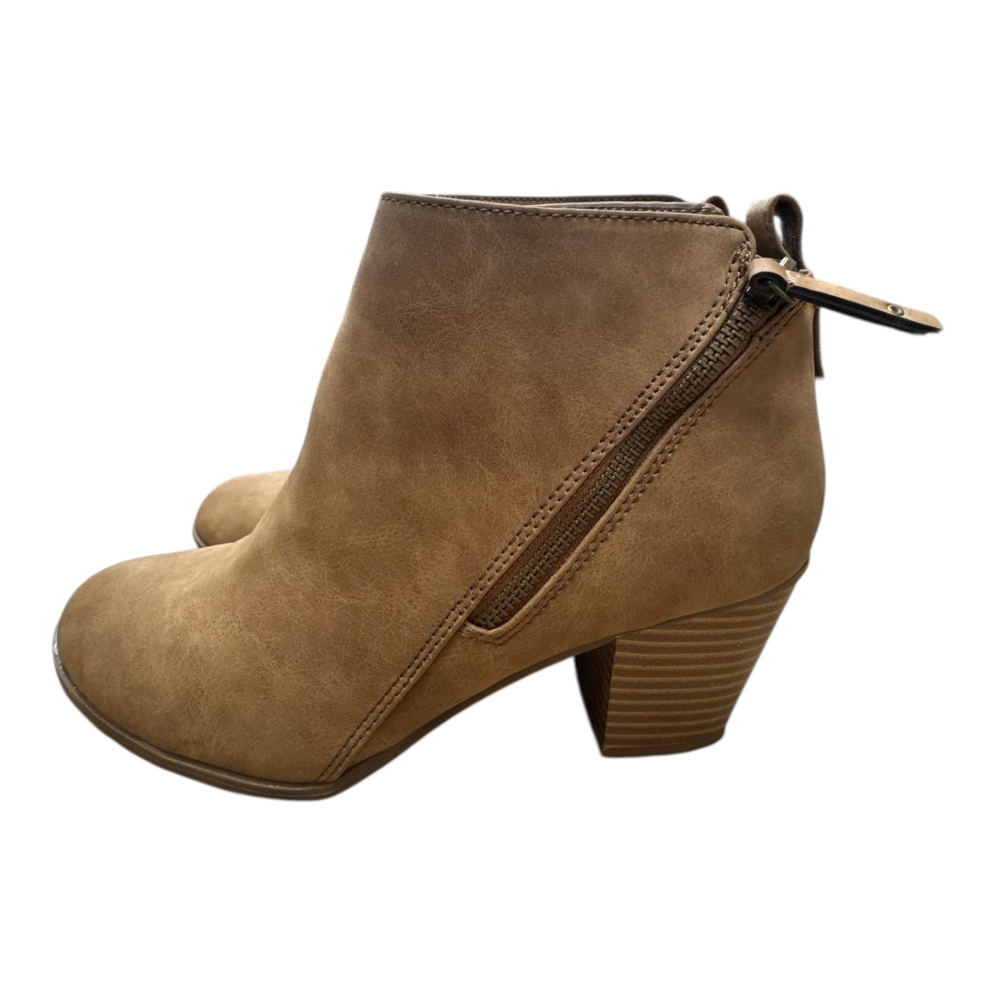 Boots Ankle Heels By Express In Brown, Size:8