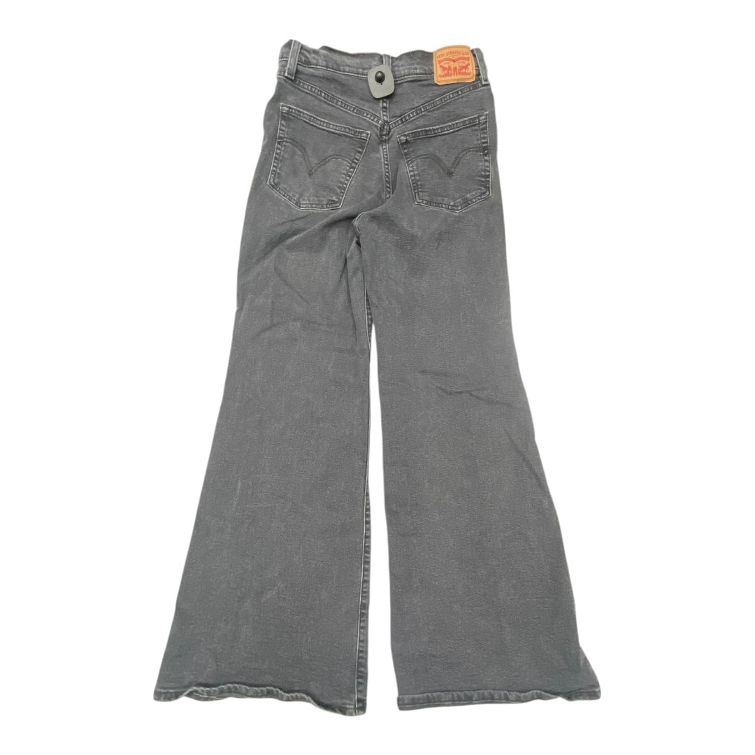 Jeans Flared By Levis In Black Denim, Size:8