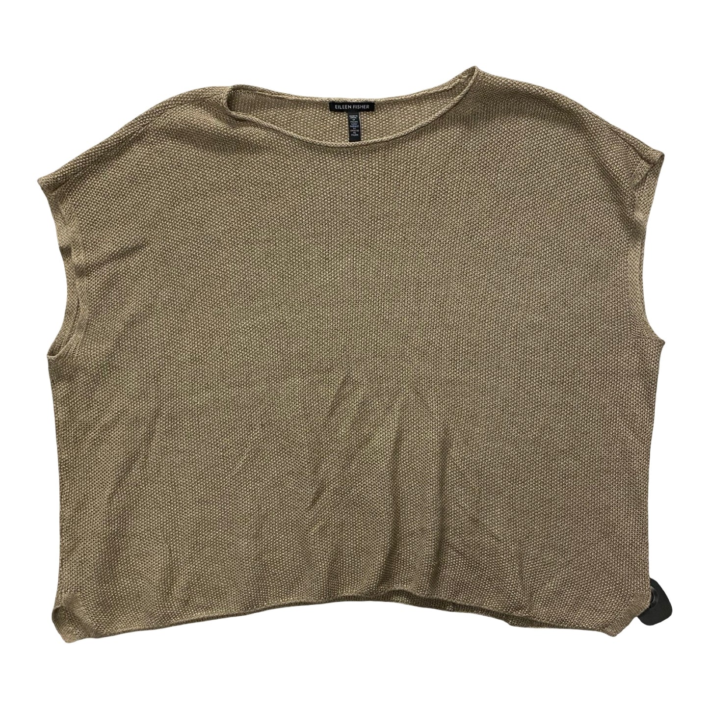 Top Sleeveless Designer By Eileen Fisher In Tan, Size:Xl
