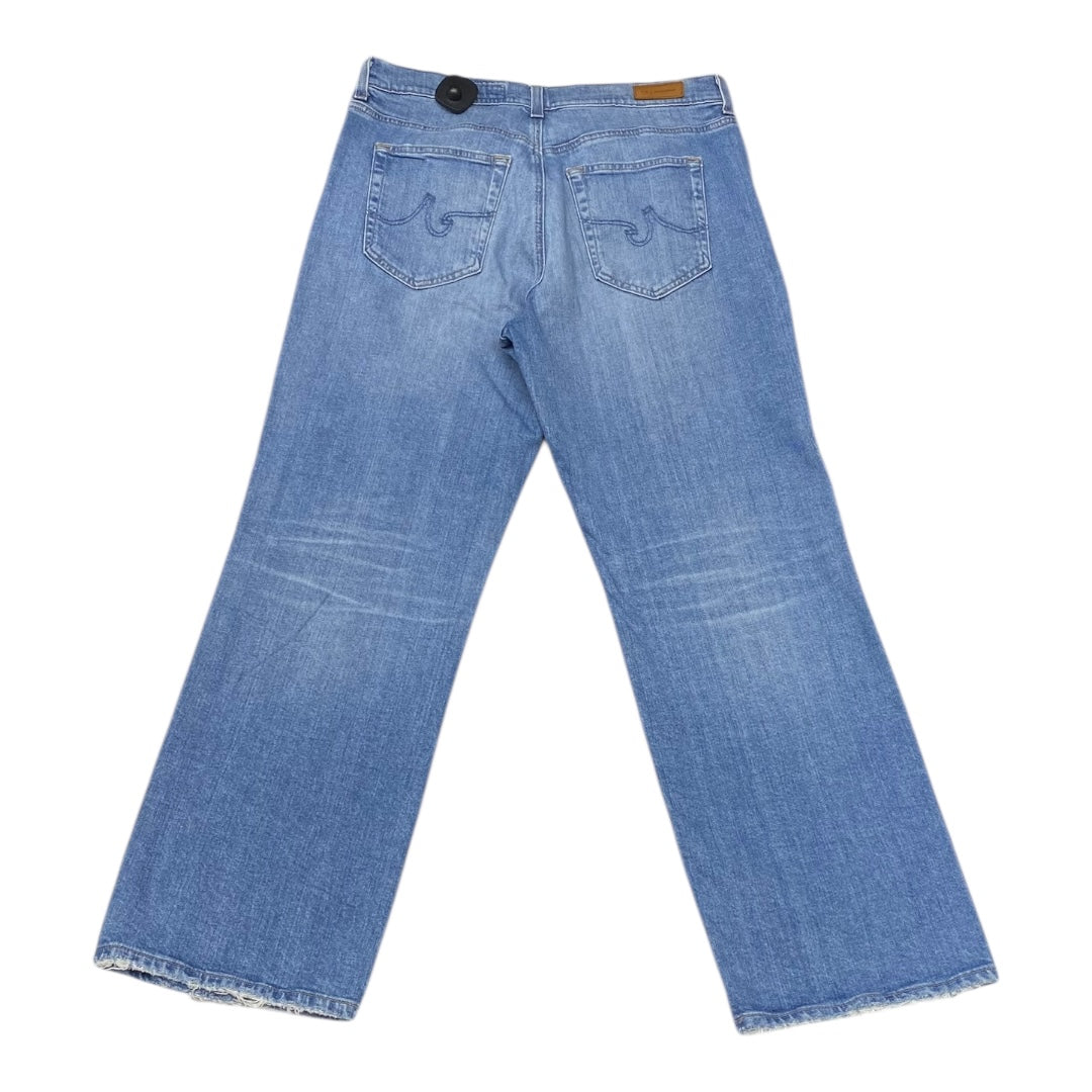 Jeans Straight By Ag Jeans In Blue Denim, Size:14