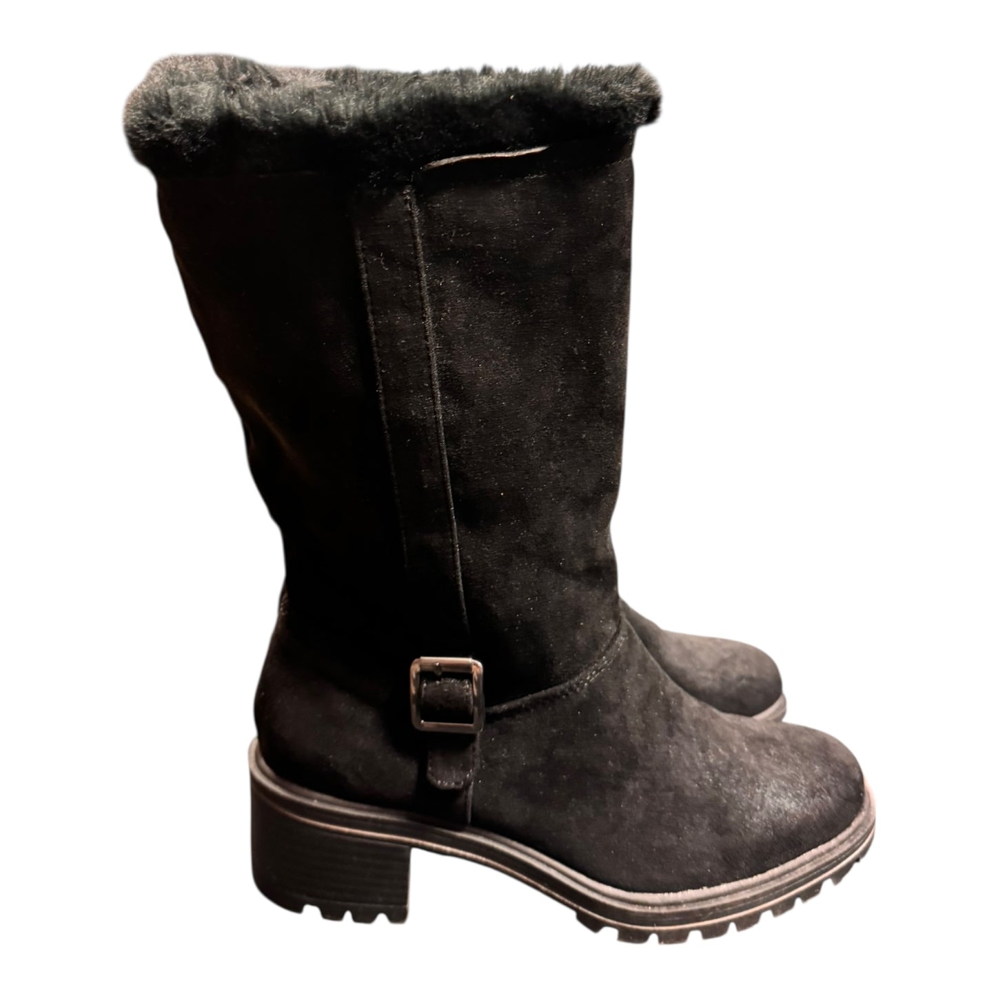 Boots Mid-Calf Heels By Kelly And Katie In Black, Size:9.5